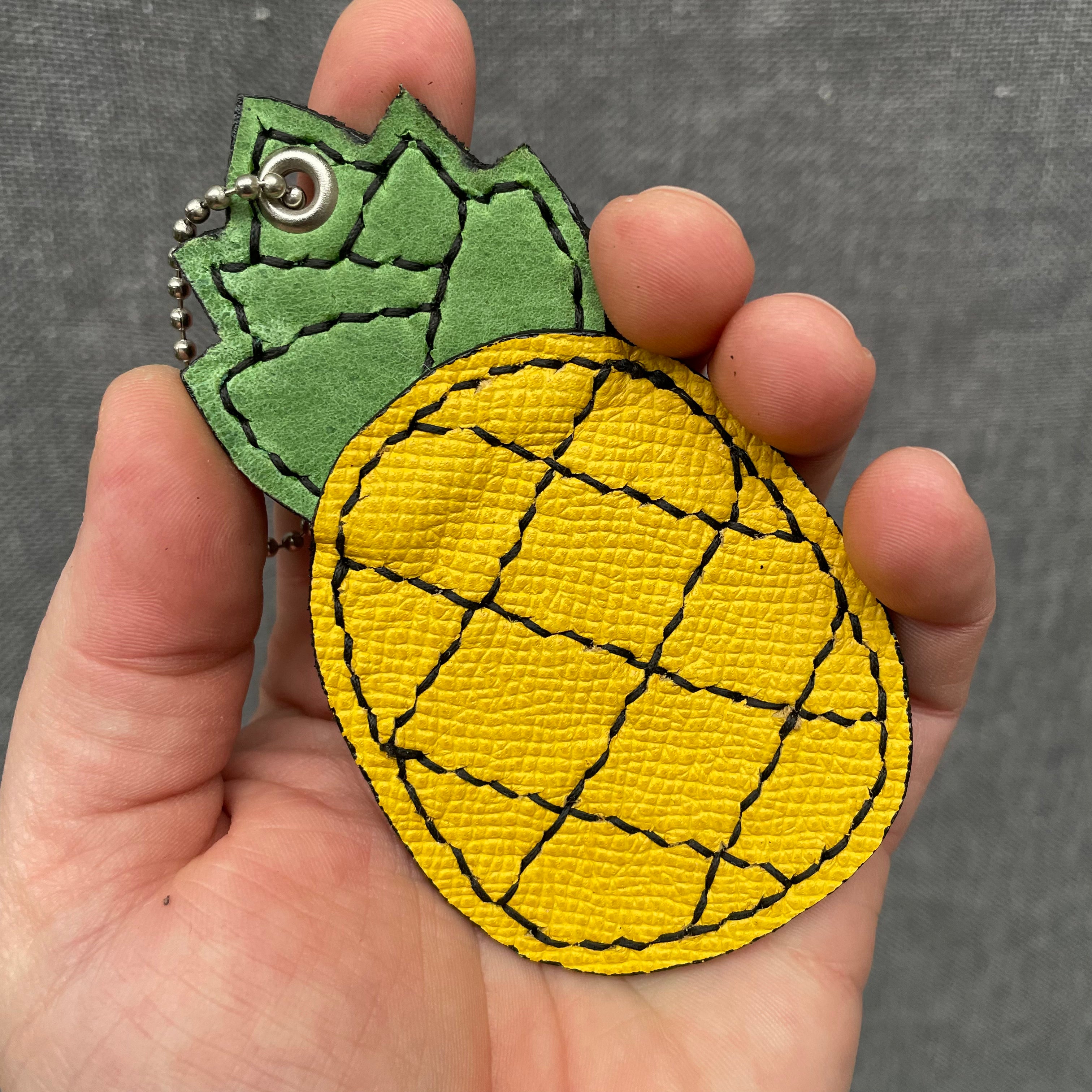 Pineapple Hand-Stitched Keychain Charm Ornament