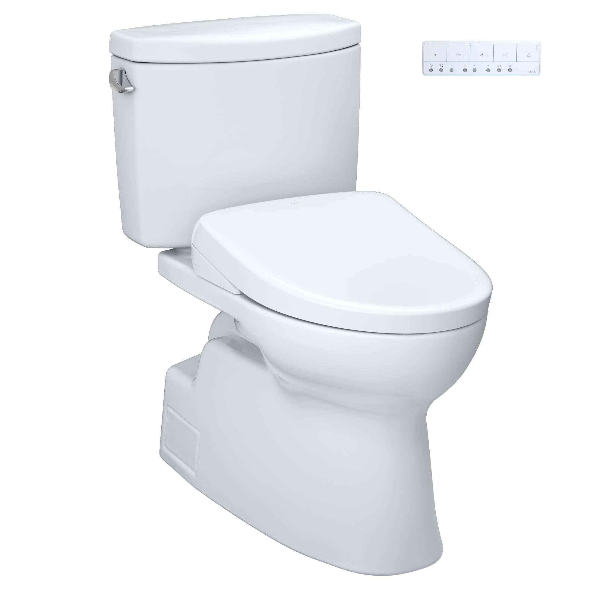 TOTO Vespin II Two-Piece 1.28 GPF Universal Height Toilet with S7 Contemporary Bidet Seat MW4744726CEFG#01 - EverFlow Bidets