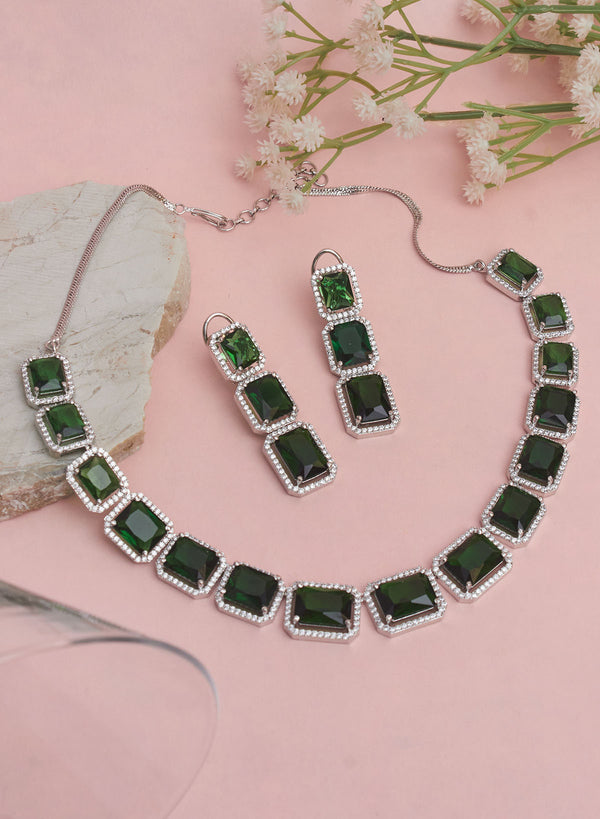 Emerald necklace earrings bracelet – Home Elegance