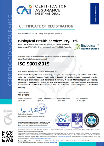 ISO 9001-2015 certification for mould.net.au 