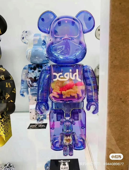 BE@RBRICK X-girl CLEAR PURPLE 100％ 400％ | angeloawards.com