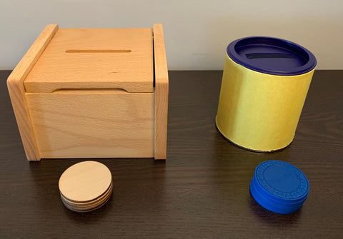 Slotted box with chips, DIY, Montessori