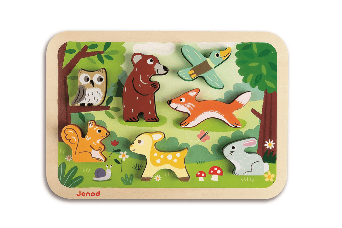 Chunky Shapes 9-Piece Wooden Puzzle