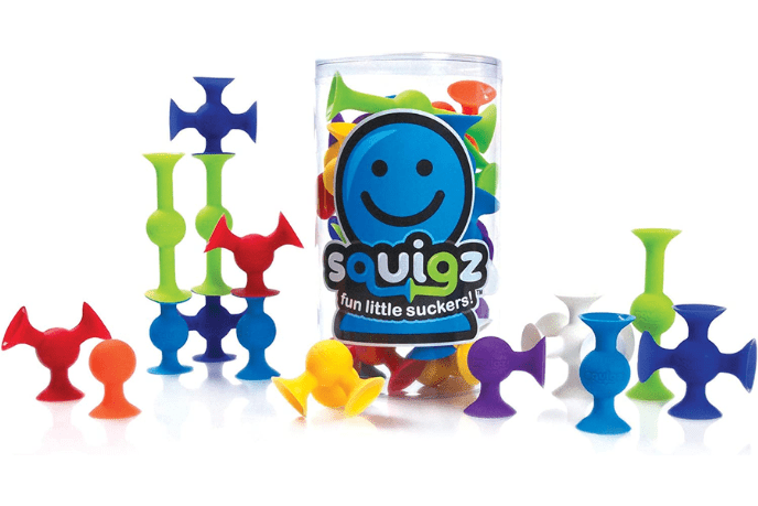 Squigz, Fat Brain Toys, sensory toys, sensory play, open ended play, imaginative play, construction play, building toys, suction toys, bath toys, open ended play, The Montessori Room, Toronto, Ontario, Canada, suction toys, best travel toys, window toys