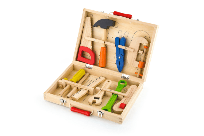 wooden 12pcs play dough tools toy