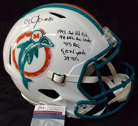 JEVON HOLLAND MIAMI DOLPHINS AUTOGRAPHED CUSTOM AQUA THROWBACK JERSEY JSA  COA