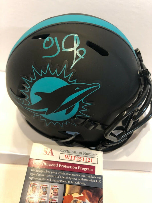 Miami Dolphins Jevon Holland Autographed Signed Miami Nights Mini Helmet  Jsa Coa