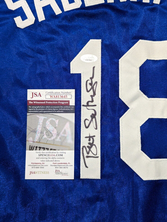 Lot Detail - 1993 Bret Saberhagen New York Mets Game-Used & Autographed  Road Jersey (JSA)