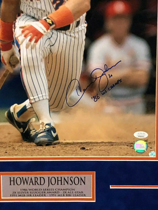 Framed Howard Johnson N.Y. Mets Signed Inscribed 16X20 Photo Jsa Coa – MVP  Authentics