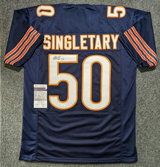 Chicago Bears Mike Singletary Autographed Pro Style Blue Stat Jersey JSA  Authenticated - Tennzone Sports Memorabilia