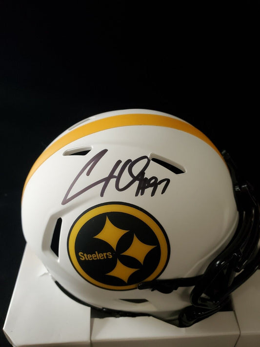 Rocky Bleier Autographed/Inscribed Salute to Service Mini Helmet Steelers  JSA