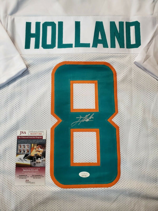 Miami Dolphins Ricky Williams Autographed Pro Style Orange Stat Jersey BAS  Authenticated