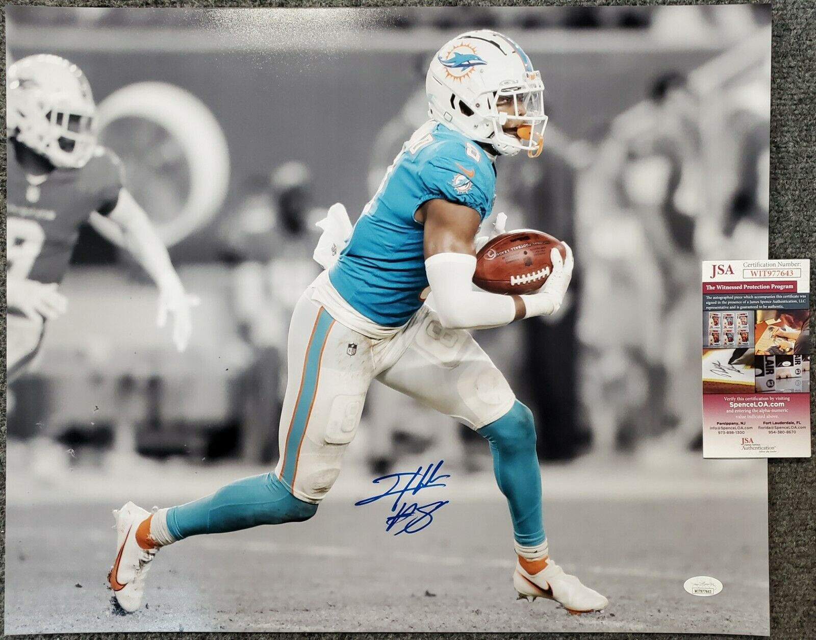 Miami Dolphins Jevon Holland Autographed Signed 16X20 Photo Jsa Coa