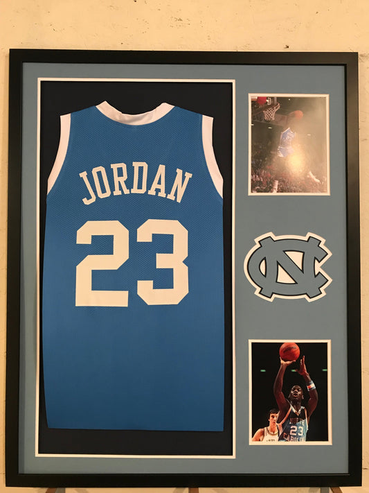 Custom Framing - 2 photo vertical for Basketball jersey with suede mat –  MVP Authentics