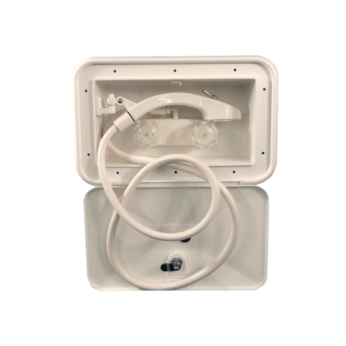 Camec External Recessed Shower Compartment - White | Apollo RV Parts