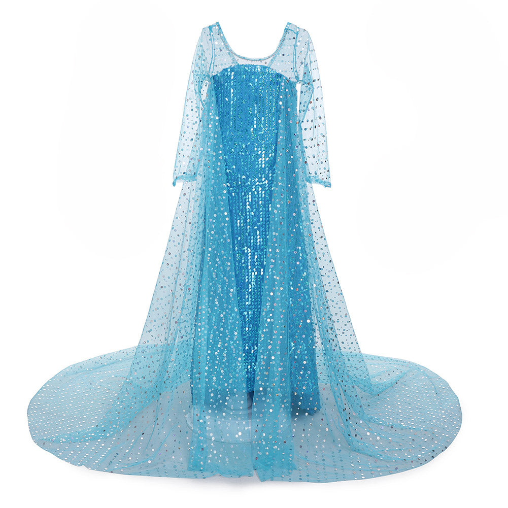 gekruld meditatie Kosmisch Elsa jurk met sleep - Frozen - Prinsessenjurk - Verkleedkleding –  Prinsessendroom.nl
