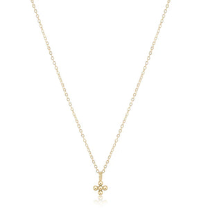 Enewton 16" Necklace Gold - Classic Beaded Signature Cross Small Gold Charm - Persnickety Unique Gifts