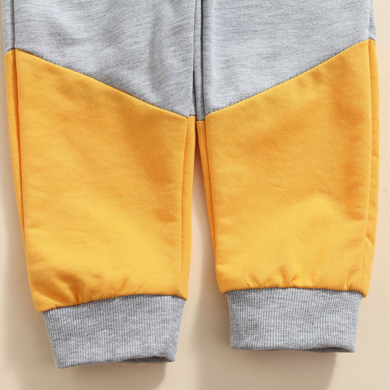 2 Pcs  KIDS Digger   Hooded Sweatshirt + Color Block Pants 2-7T