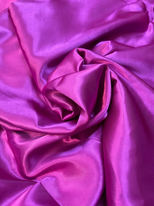 Clearance -bright pink satin silk yardage – My Fabric Dresser
