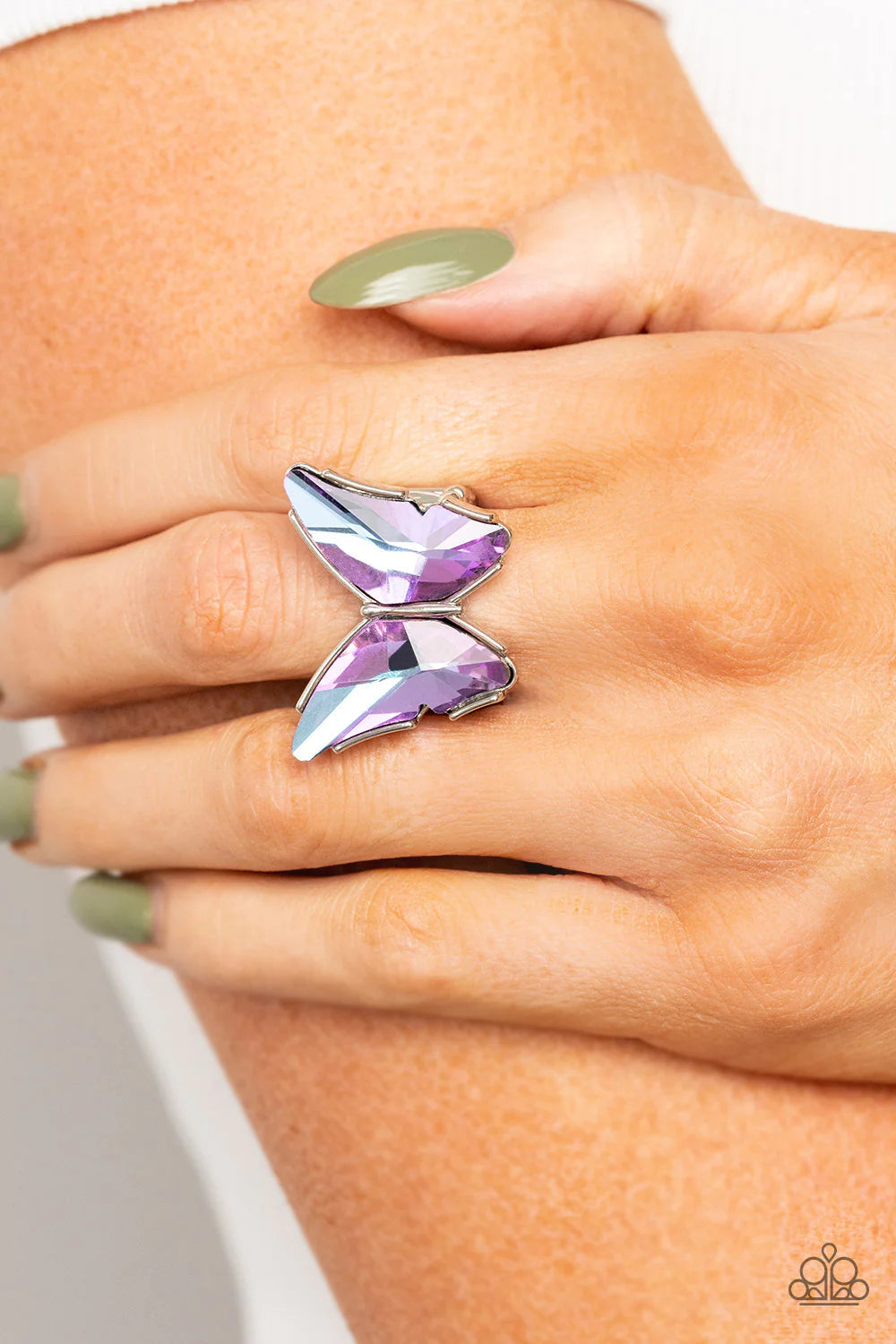 Fluorescent Flutter - Purple LOP Ring - Paparazzi Accessories