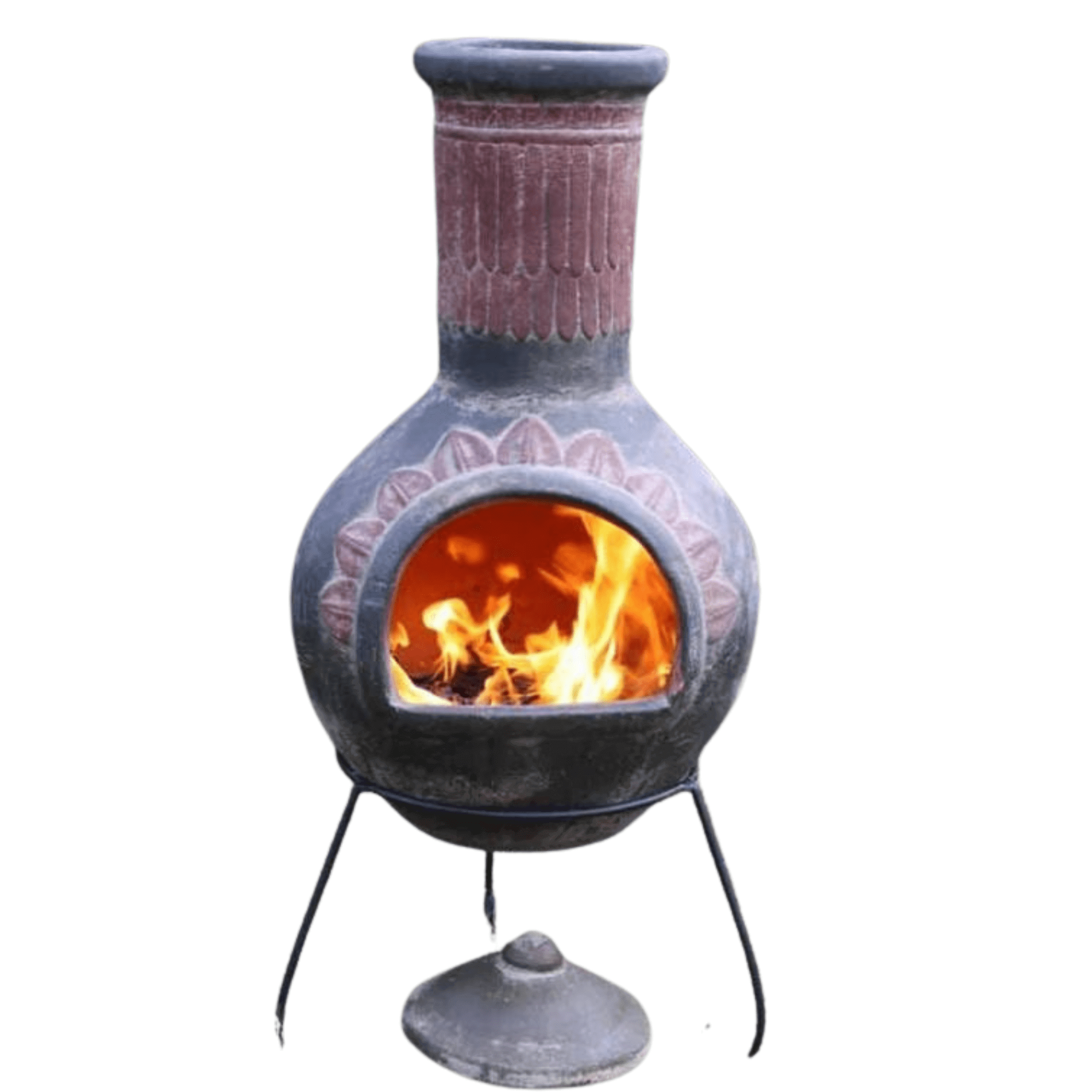 Plumas XL Mexican Chimenea in Dark Green