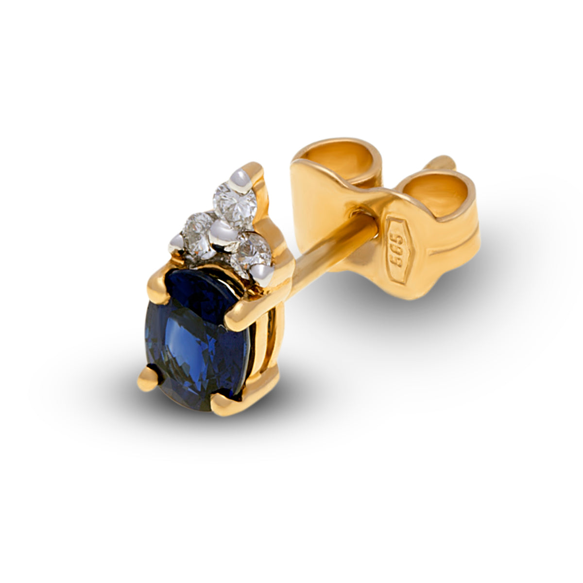 Bezel-Set Round Blue Sapphire Stud Earrings - Turgeon Raine