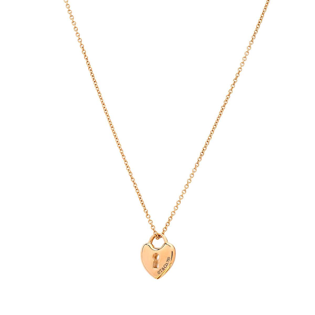 Tiffany & Co. // 18k Rose Gold Heart Lock Necklace // 16.14