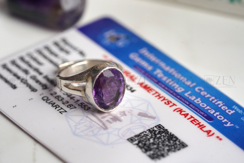 certified amethyst ring | the zen crystals
