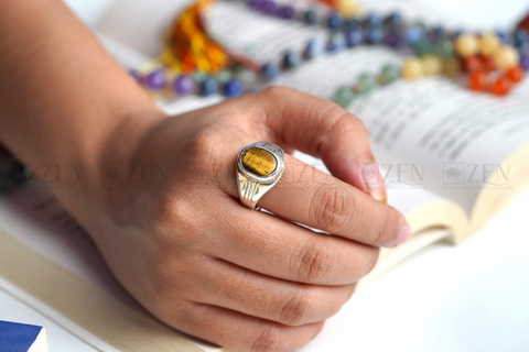 Tiger Eye Silver Ring | The Zen Crystals