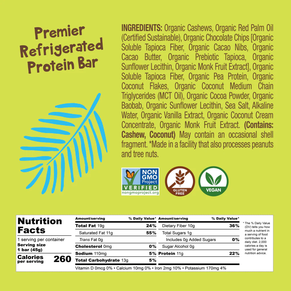 A typical Bhu Foods nutrition label showing that Bhu Foods does not use Erythritol or any other sugar alcohols in it's products to uphold the safety of its customers and foods.