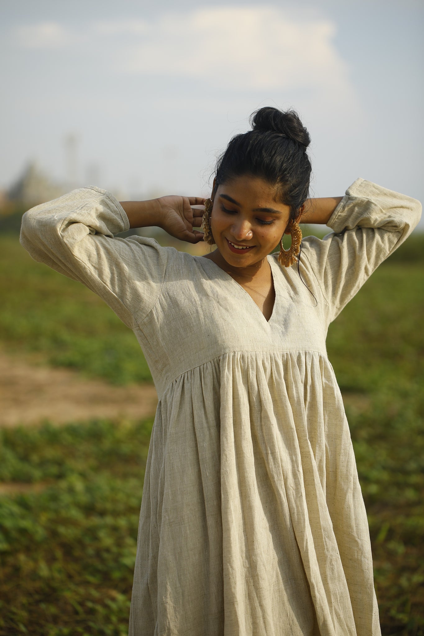 Gangotri Label women's handloom cotton dress layers organic natural dye ...