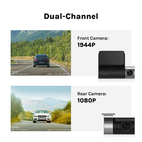 70mai A500S Pro Plus Dashcam vorne und hinten