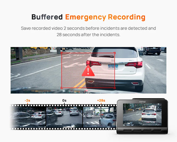 70mai A810 dashcam emergency recording