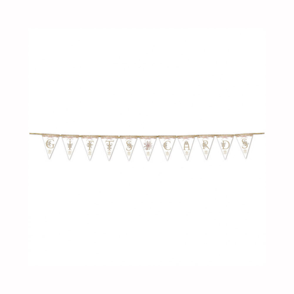 Shop Now Rustic Wedding Card & Gift Pennant Banner - Party Centre