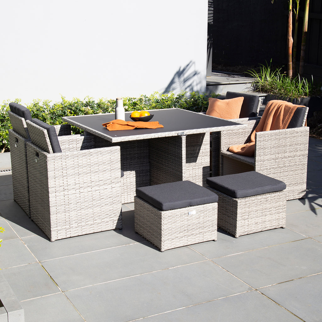 rattan cube dining set