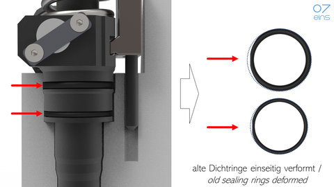 07eins Joints VITON renforcés en tant que kit de réparation pour le remplacement des anciennes bagues d'étanchéité déformées d'un côté