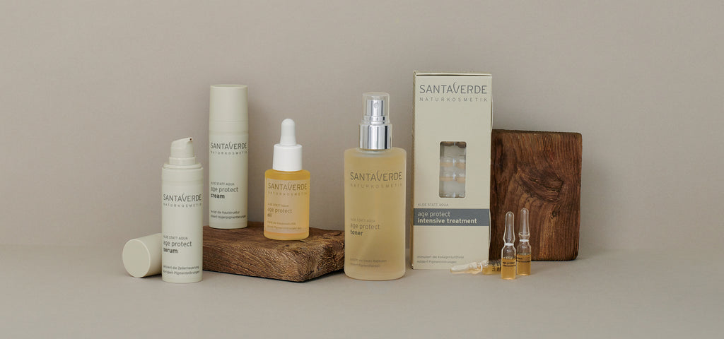 Produktlinie age protect von Santaverde Naturkosmetik. 