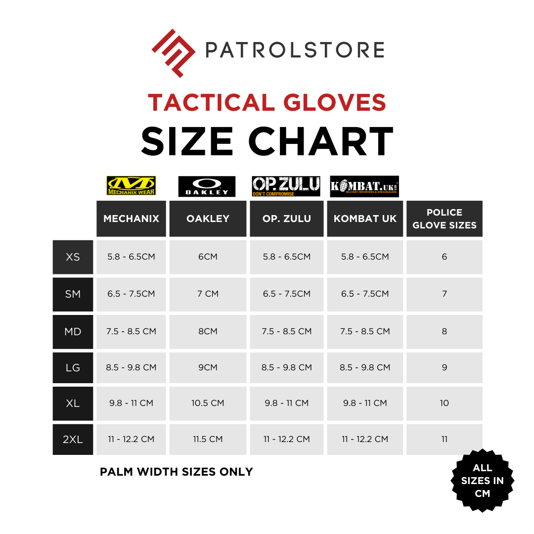 Tactical Glove Size Chart