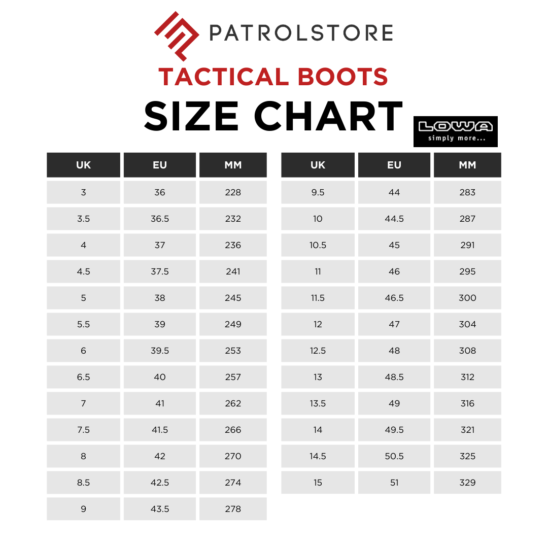 Lowa Boot Sizing