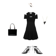 Valentino Black Cut-out dress