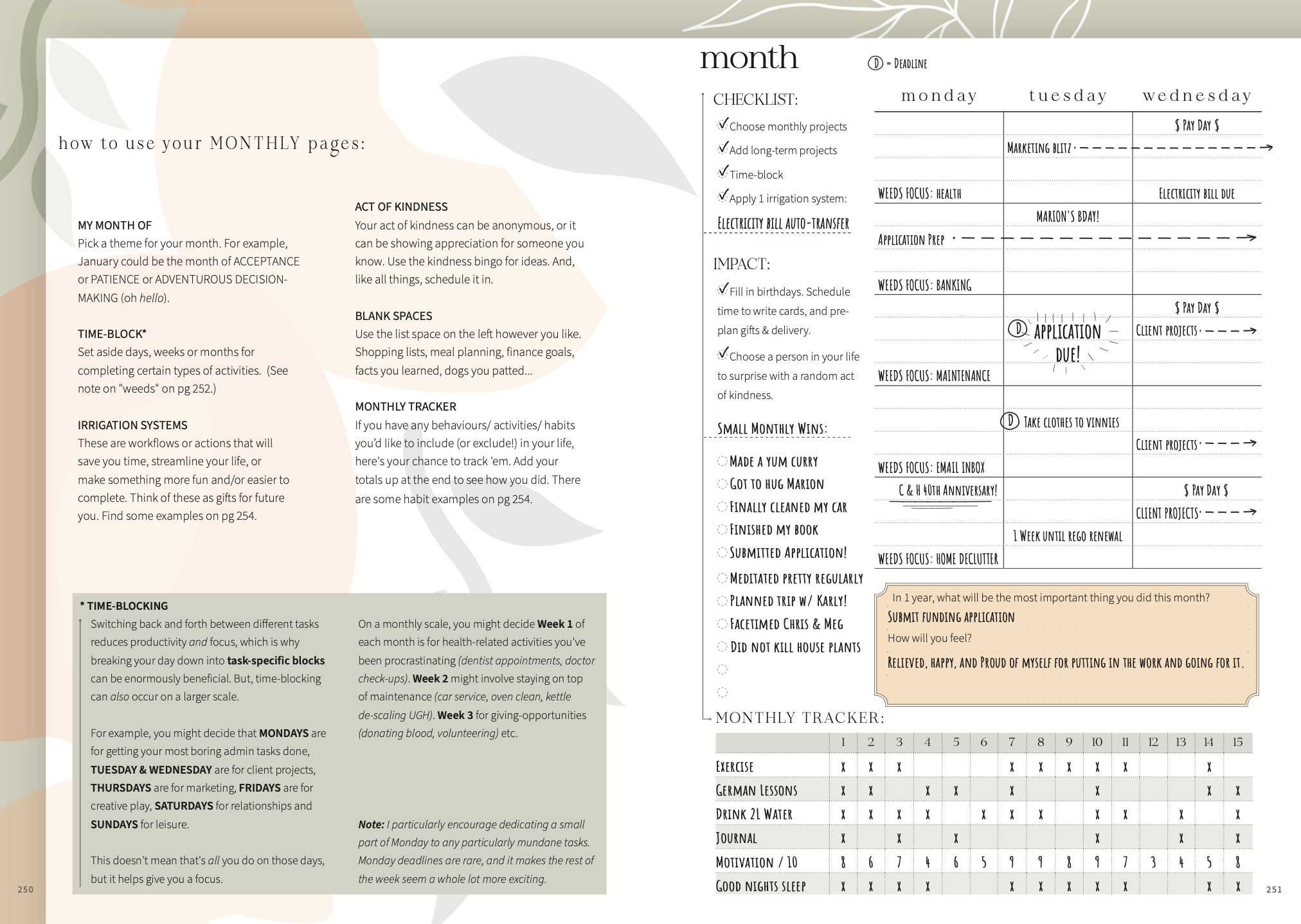 Eden Planner 2024 Month to a page layout