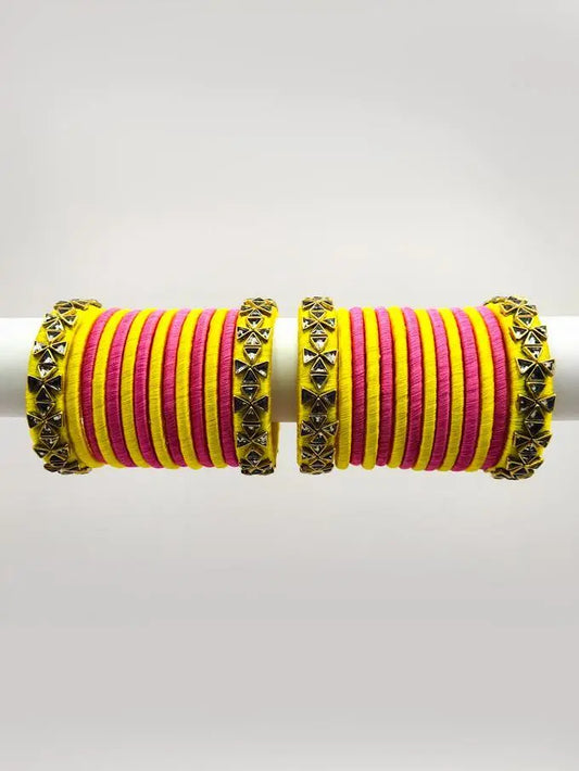 2 Colors Silk Thread Bangles for Matching Saree Saubhagyavati.in