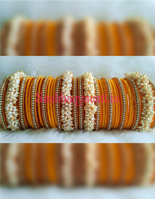 Yellow Flower & Silk Thread Chura - Saubhagyavati.in