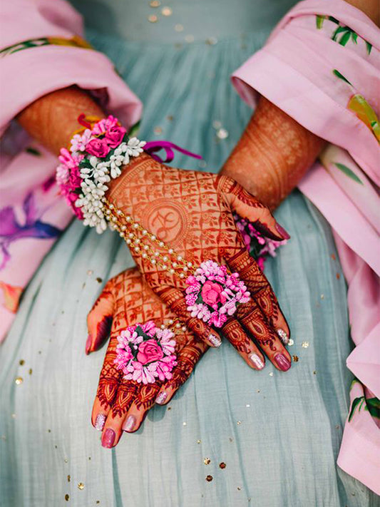 Pink flower HathPhool for Haldi Saubhagyavati.in