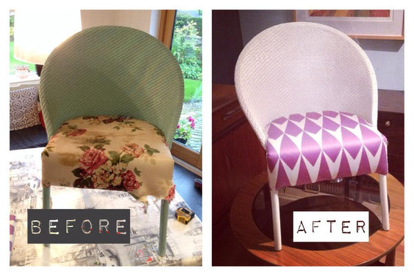 before and after lloyd loom chair