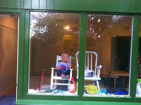 Baby in a shop window