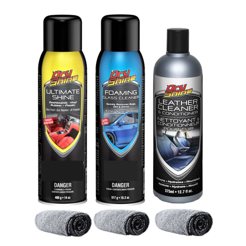 Leather Cleaner & Conditioner 12.7 oz. Car Interior Detailing plus 2-in-1  Microfiber Towels (2-Pack)