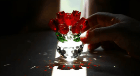 Red & Black Glitter Rose Bouquet – Flowers By Crystal