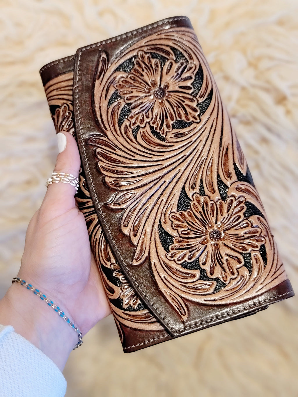 Wings of Wonder Hand Painted Leather Wallet