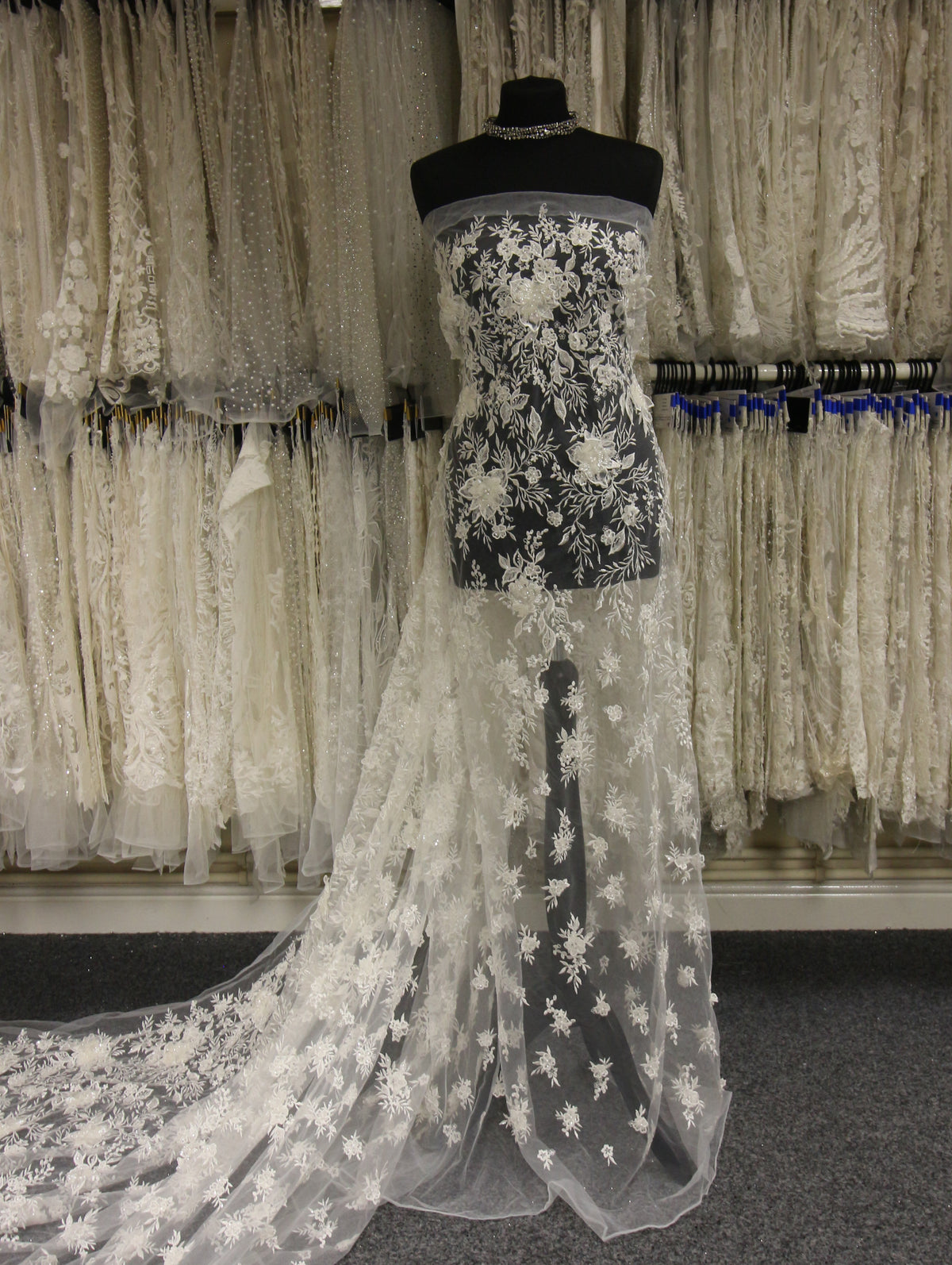 Ivory pearl tulle fabric - Lace To Love